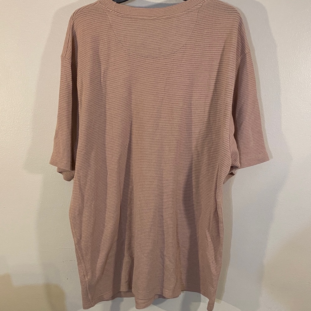 Buffalo David Bitton Men's Dusty Rose/Taupe Ribbed Short Sleeve Shirt - Picture 4 of 6